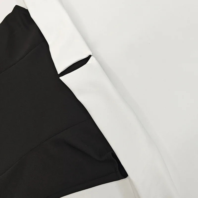 Contrast Ruffle Mini Dress