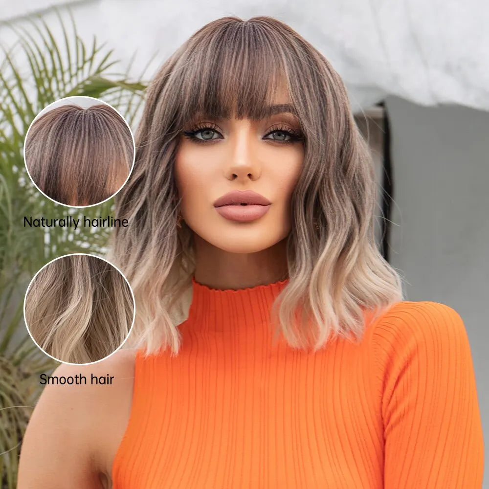 Grey Wavy Bob Wig