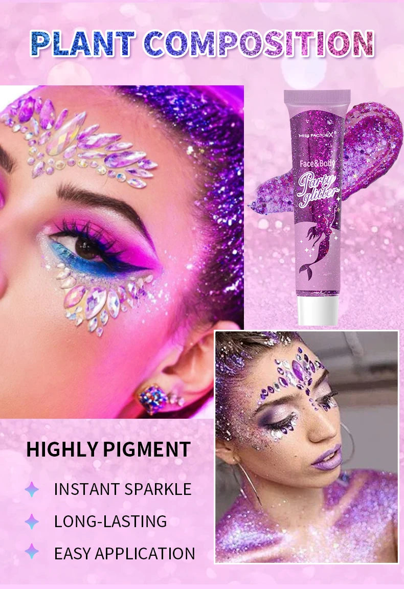 10 Piece Body Glitter Gel Set