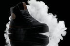 CALTO - S3422 - 2.4 Inches Taller (Black/Coffee Brown) - Cap Toe High Top Zip-Up Sneaker Boots