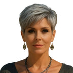 Gray Human Hair Pixie Wig