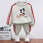 2026 Children cartoon character Side Stripe outfit Sets