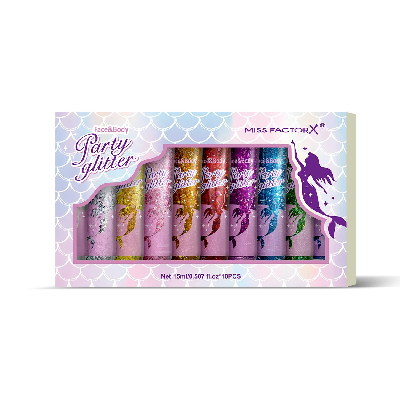 10 Piece Body Glitter Gel Set