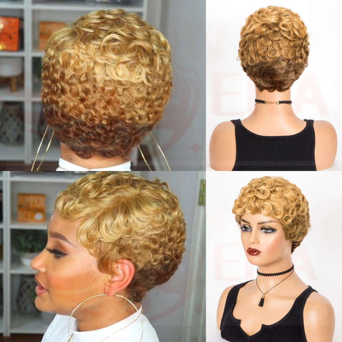 Short Curly Pixie Wig