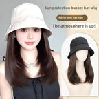 Hat Wig Straight Hair