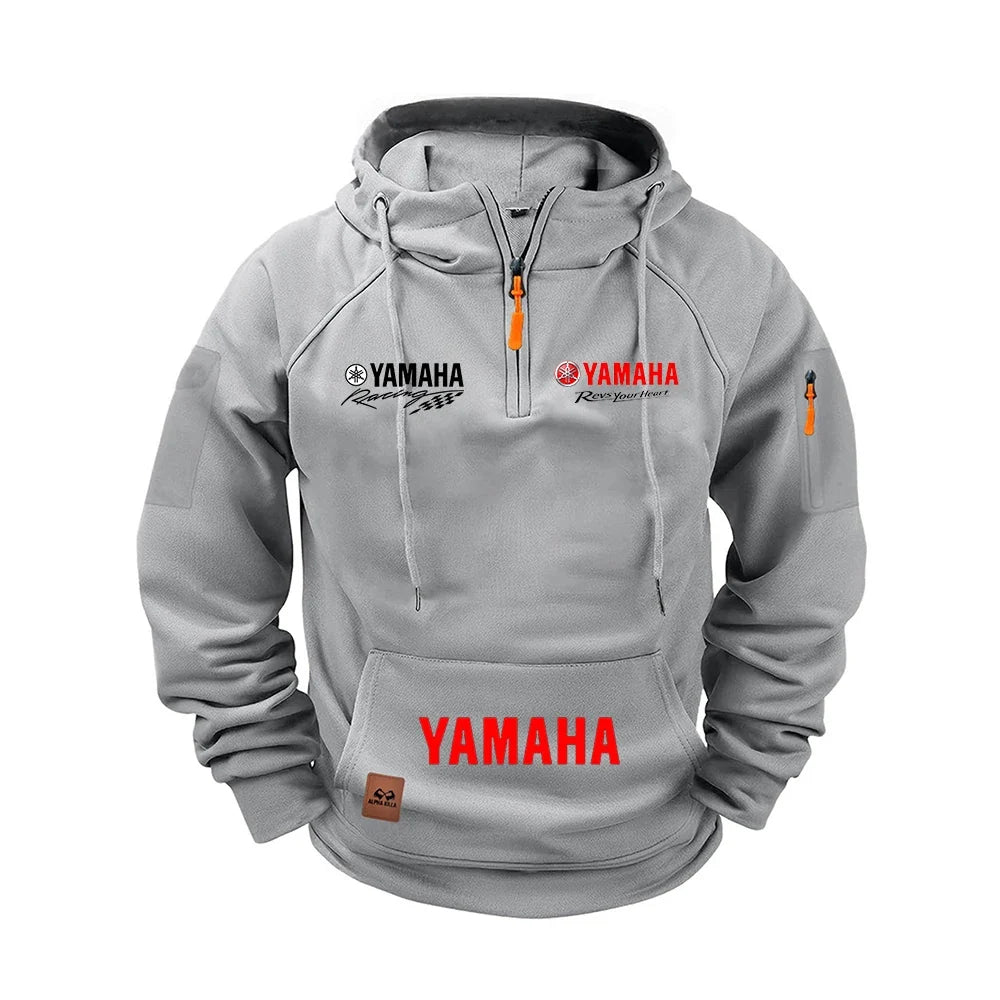 2026 Yamaha Autumn and Winter Vintage Heavy-Duty Men’s Fleece Hooded Sweater