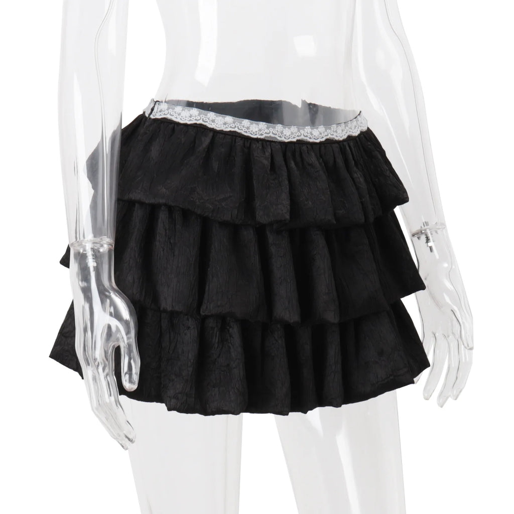 Pleated A-Line Mini Skirt