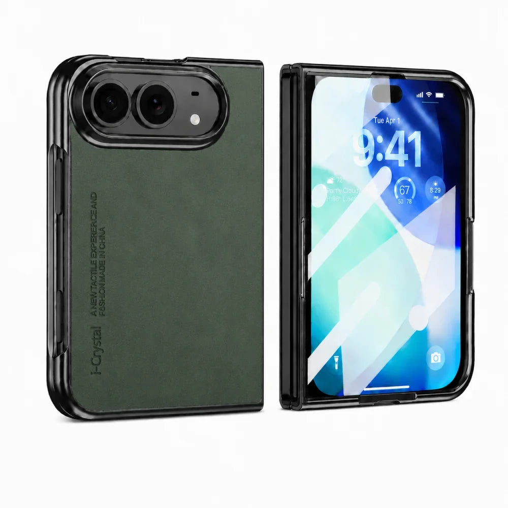 Luxury Matte PU Leather Silicone Phone Case For iPhone Duo