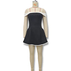 Contrast Ruffle Mini Dress