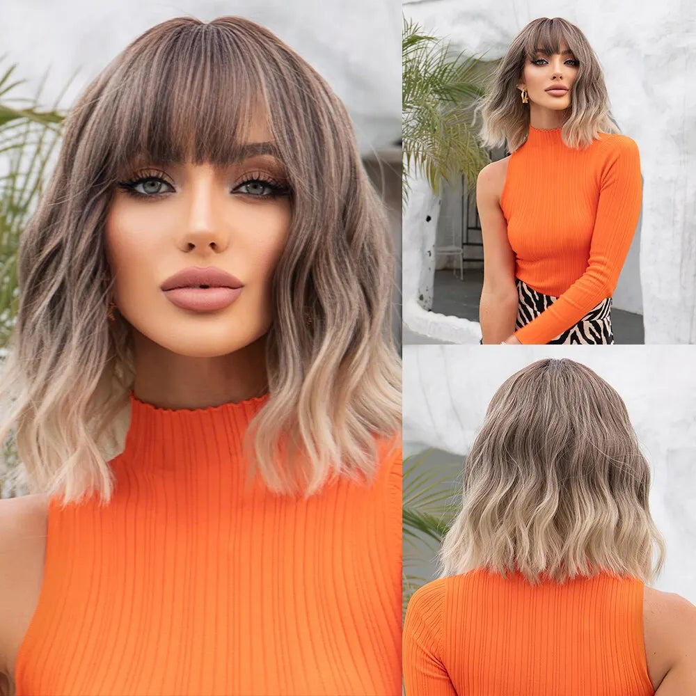 Grey Wavy Bob Wig