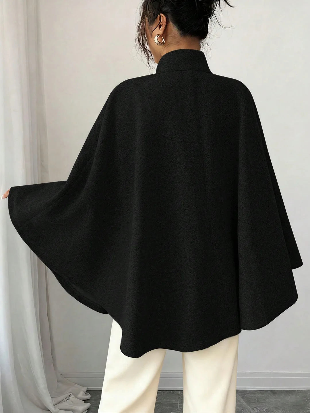 Elegant Tie Waist Wool Blend Coat