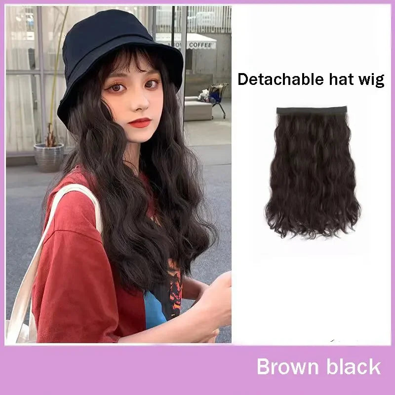 Hat Wig Straight Hair