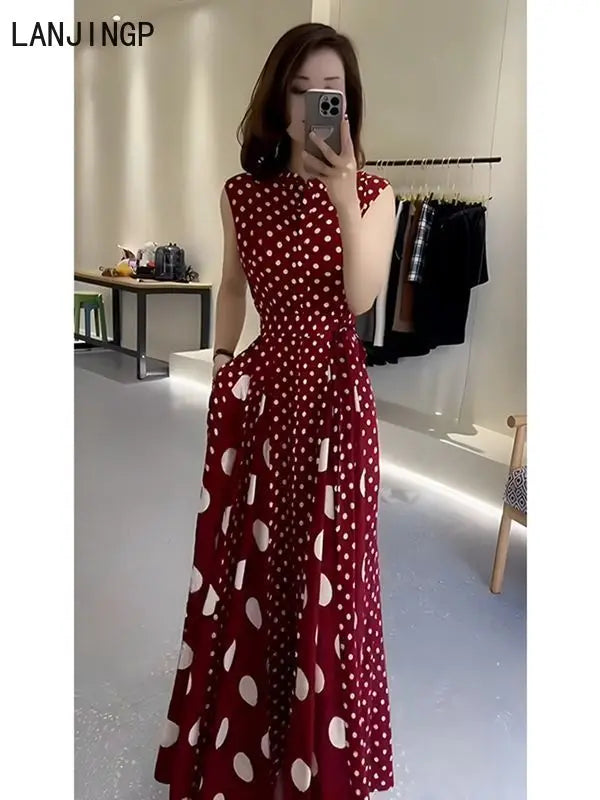 Polka Dot A-Line Midi Dress