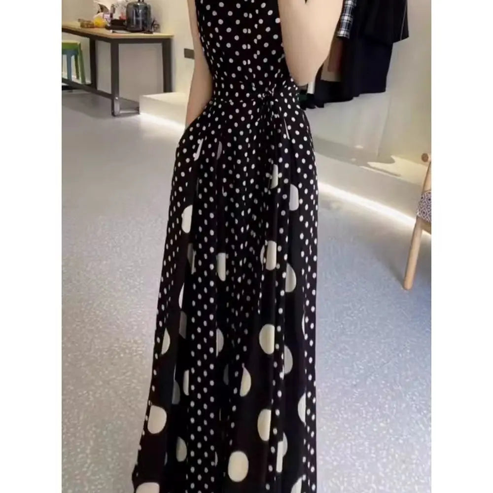 Polka Dot A-Line Midi Dress