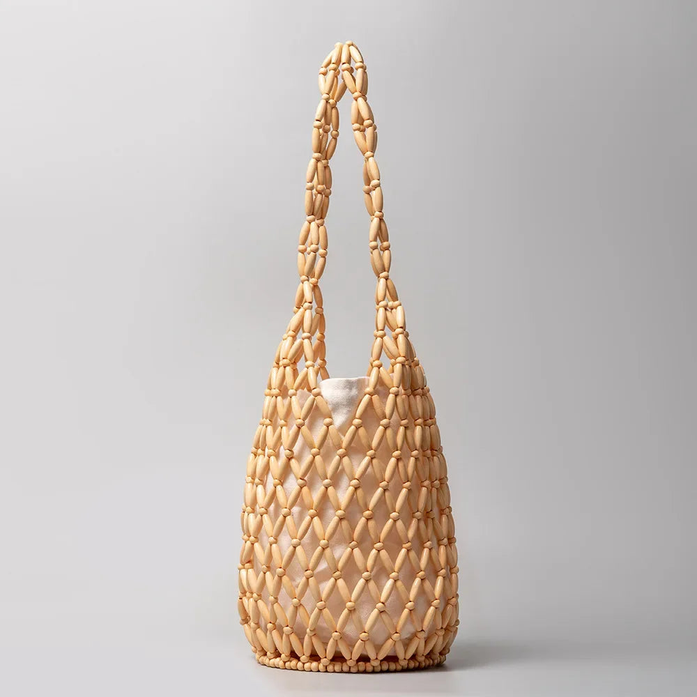 Women's Woven Bucket Shoulder Bag