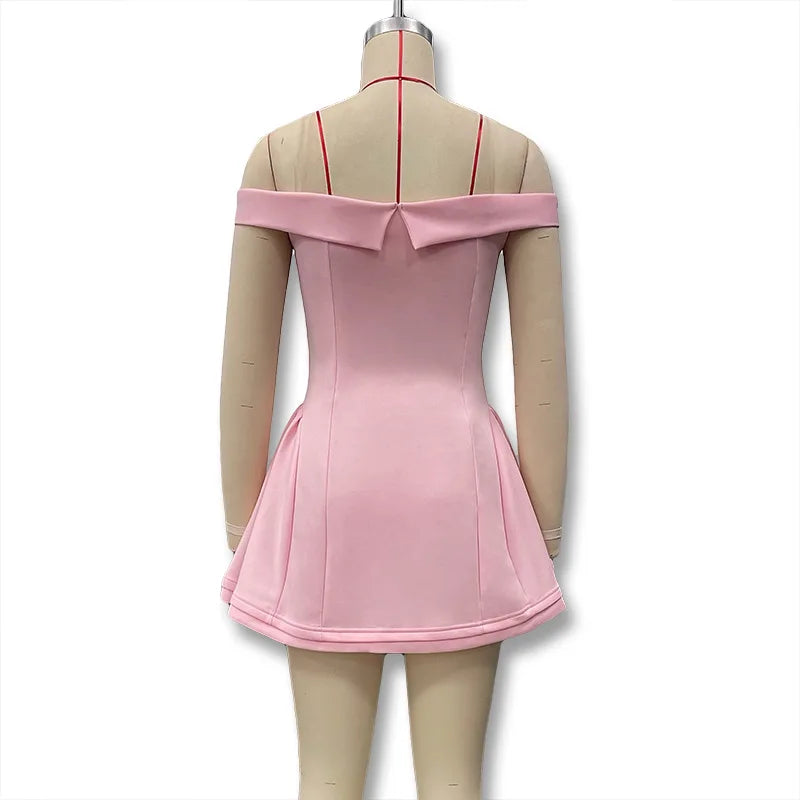 Contrast Ruffle Mini Dress