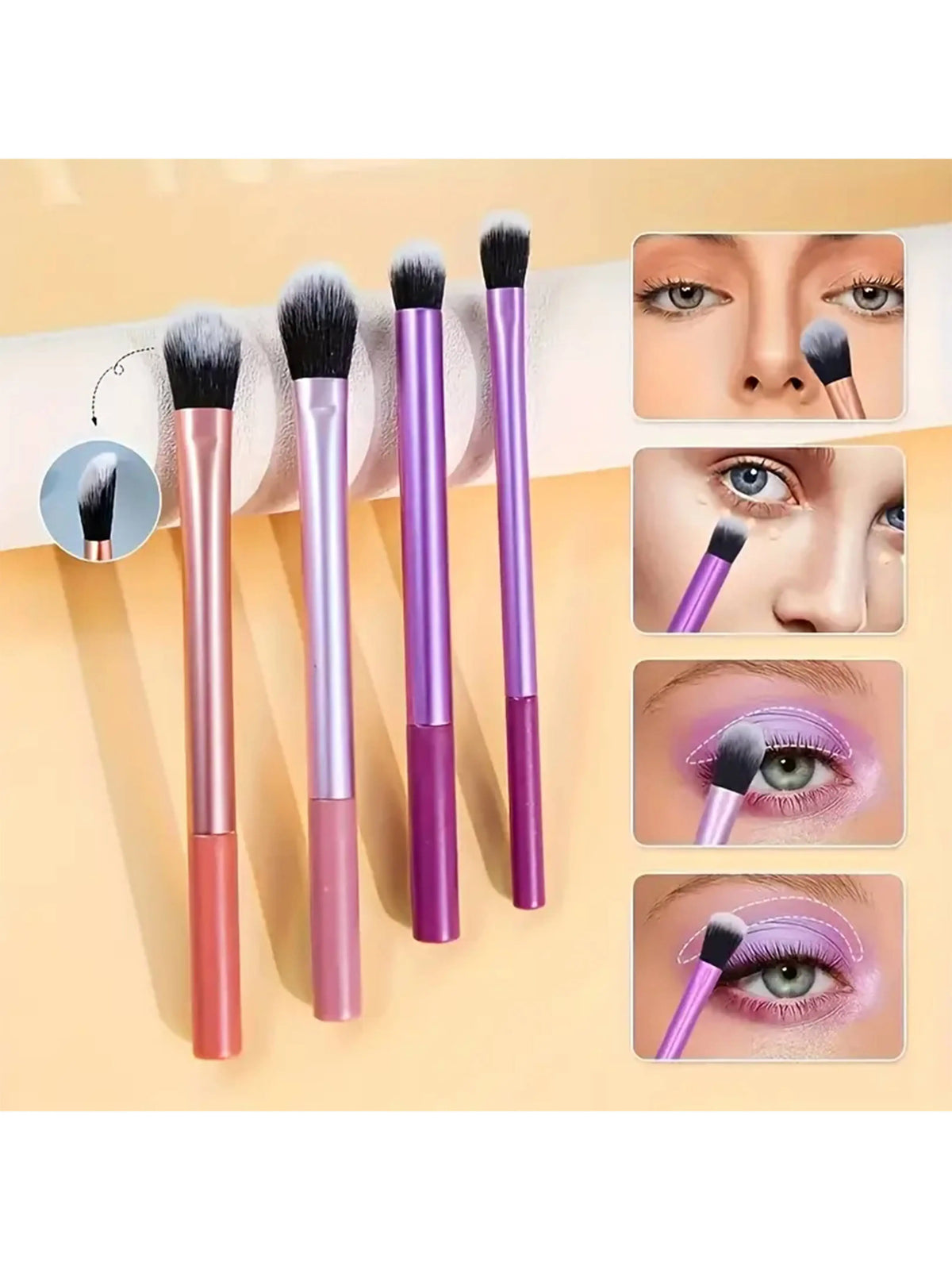 8 Piece Soft Makeup Brush Set