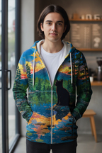 Cartoon Graffiti Cat 3d Print Zipper Hoodies Sweatshirts
