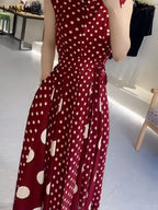 Polka Dot A-Line Midi Dress
