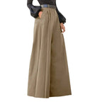 Women’s 2026 Summer Autumn Palazzo Pants - Printed Cropped Cotton Baggy Trousers with Pockets