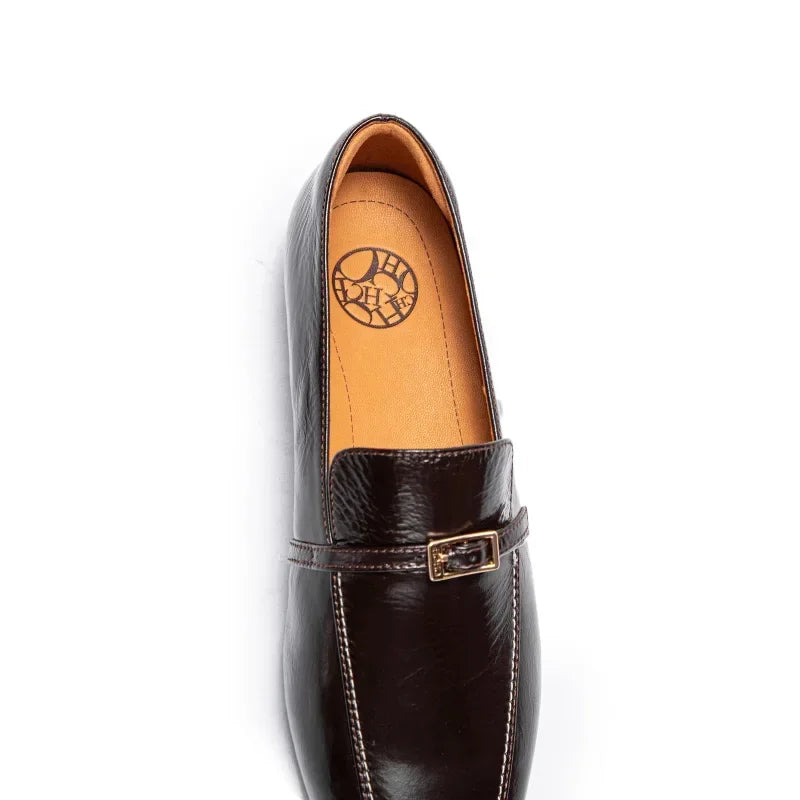 Elegant Square Toe Leather Loafers