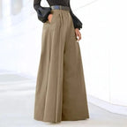 Women’s 2026 Summer Autumn Palazzo Pants - Printed Cropped Cotton Baggy Trousers with Pockets