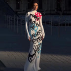 Graffiti Turtleneck Maxi Dress