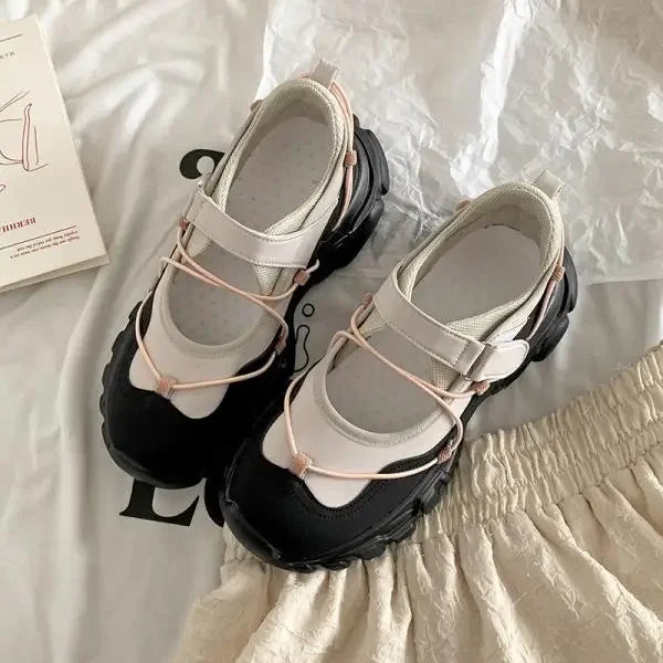 White Platform Casual Sneakers