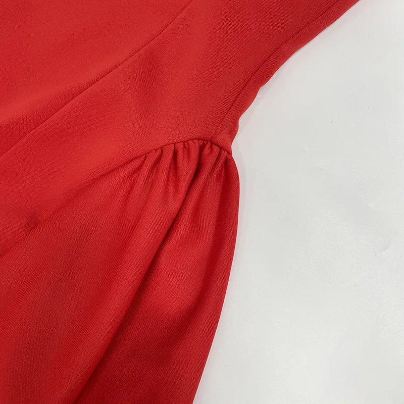 Contrast Ruffle Mini Dress