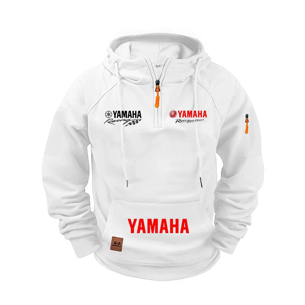 2026 Yamaha Autumn and Winter Vintage Heavy-Duty Men’s Fleece Hooded Sweater