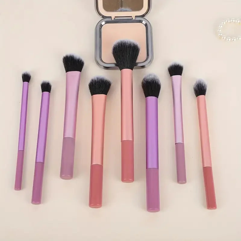 8 Piece Soft Makeup Brush Set