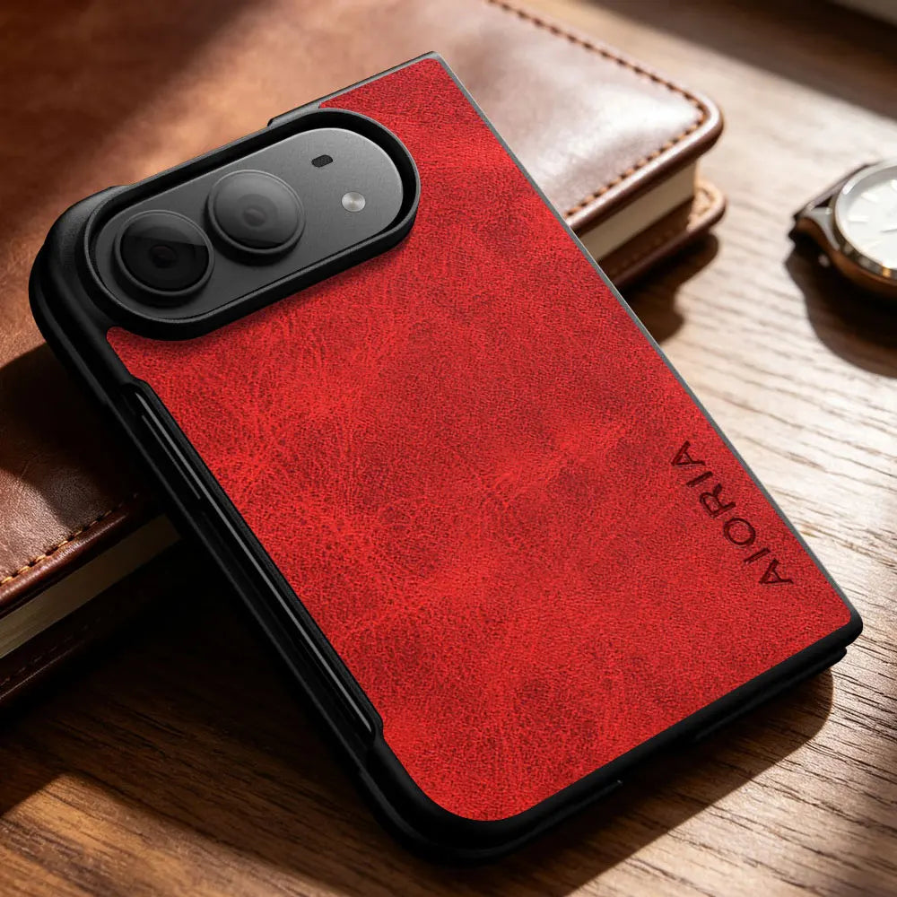 Luxury Vintage leather cover for iPhone duo case
