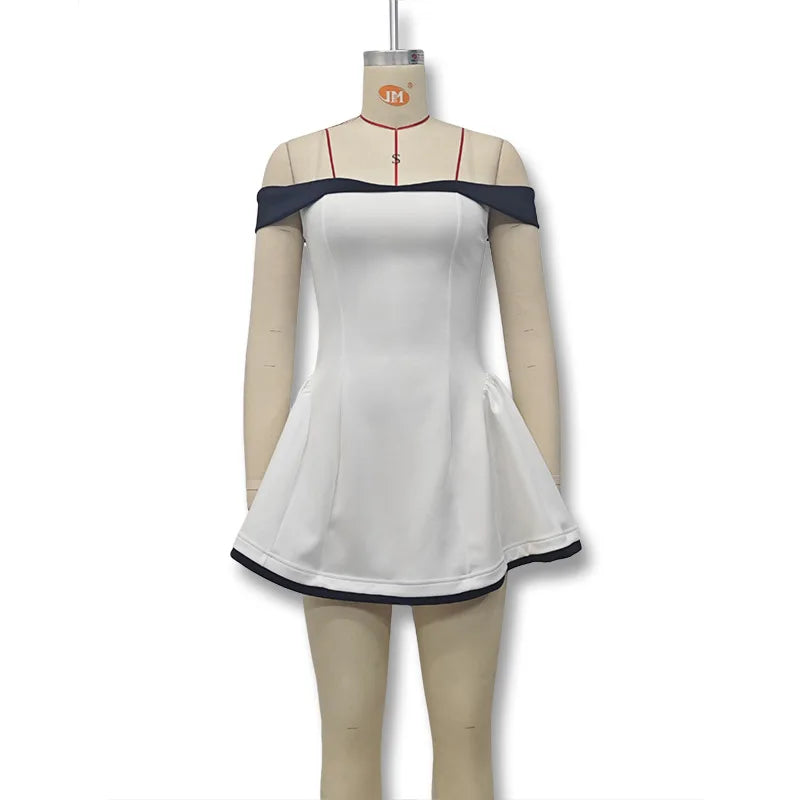 Contrast Ruffle Mini Dress