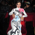 Graffiti Turtleneck Maxi Dress