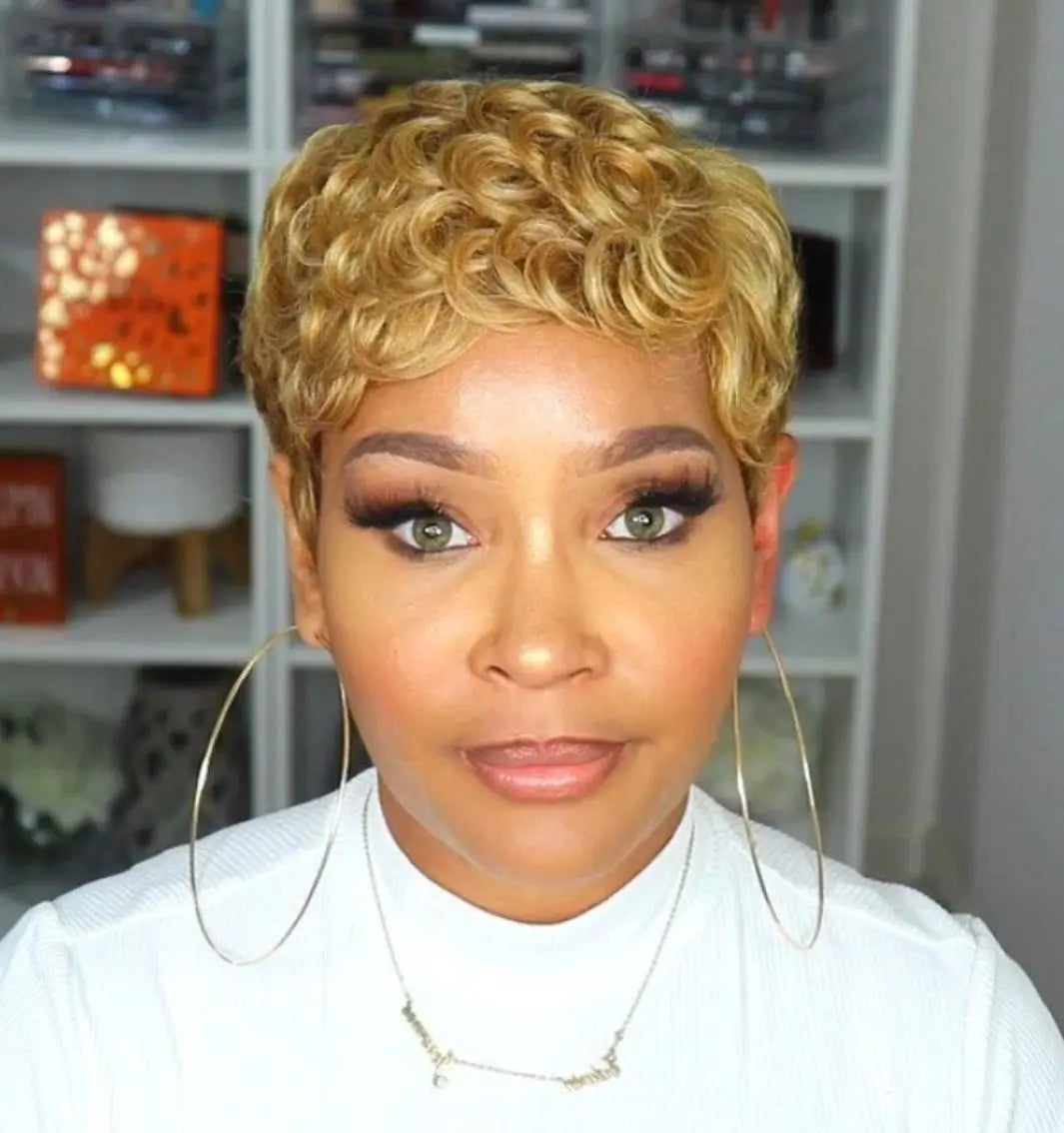 Short Curly Pixie Wig