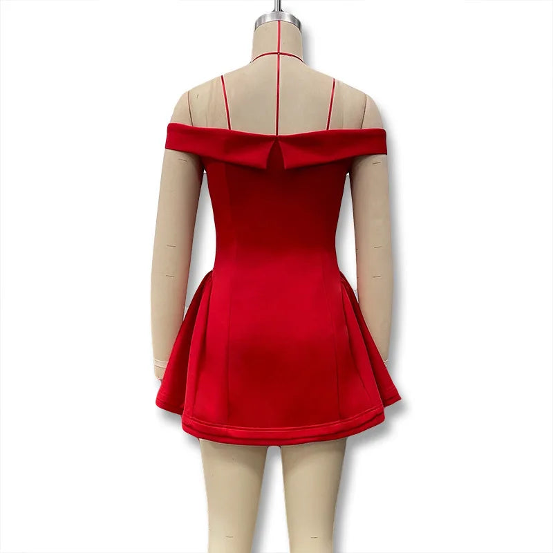 Contrast Ruffle Mini Dress