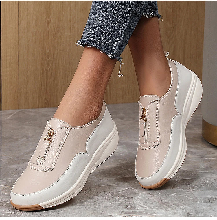 White Casual Flat Sneakers