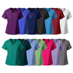Cherokee Medical Uniforms  Nurse Uniform Scrubs for Women Set Scrub Pants with Pockets and V-neck SPA Scrub Top for Hospital