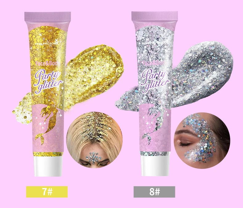 10 Piece Body Glitter Gel Set