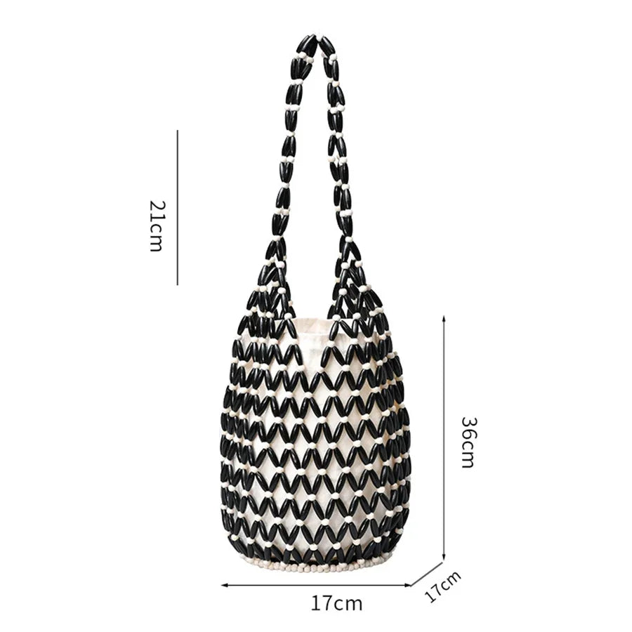 Women's Woven Bucket Shoulder Bag