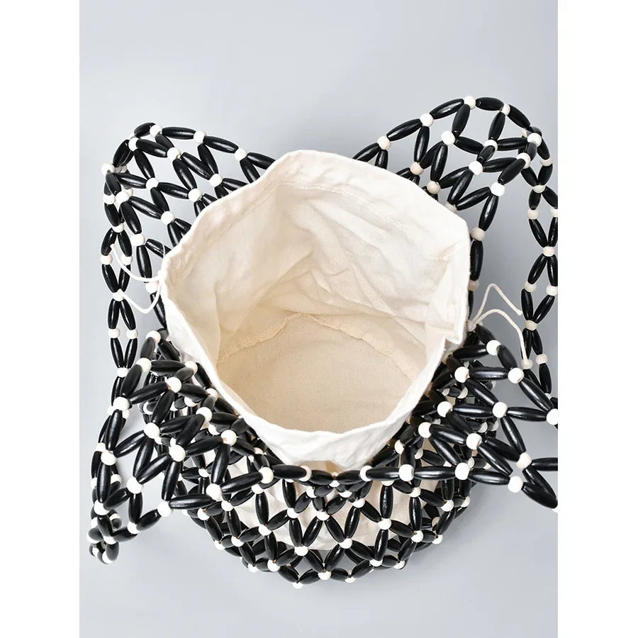 Women's Woven Bucket Shoulder Bag
