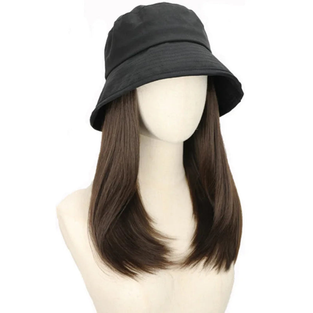 Hat Wig Straight Hair