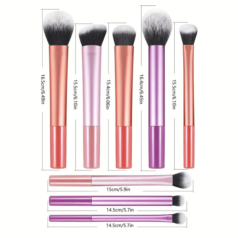 8 Piece Soft Makeup Brush Set