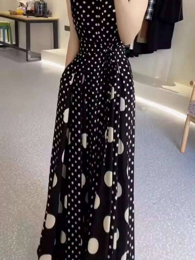 Polka Dot A-Line Midi Dress