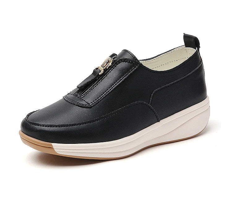 White Casual Flat Sneakers