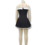 Contrast Ruffle Mini Dress