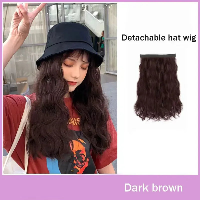 Hat Wig Straight Hair