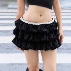 Pleated A-Line Mini Skirt