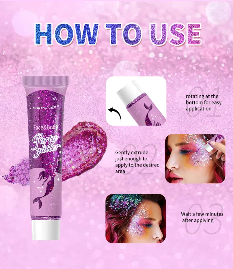 10 Piece Body Glitter Gel Set