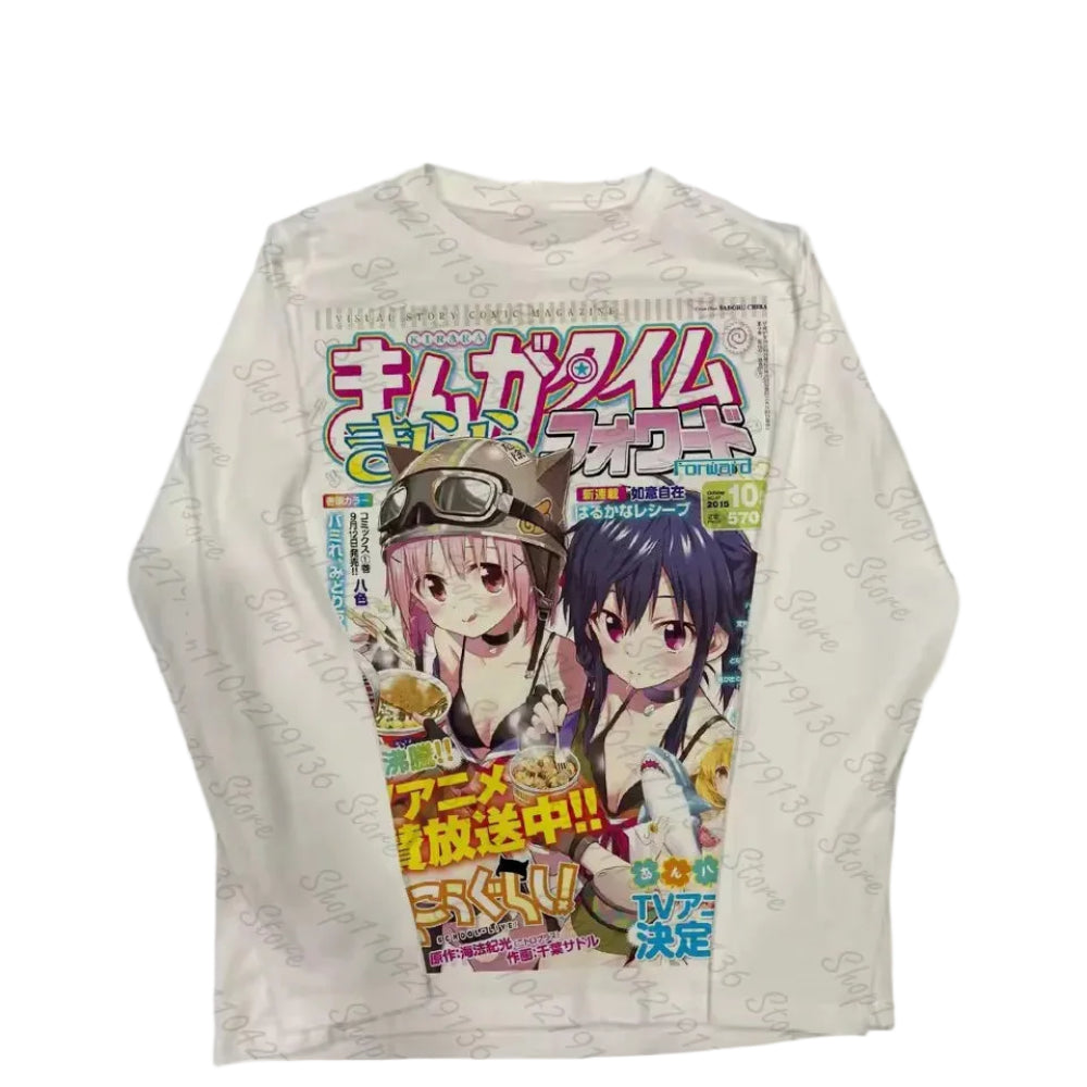 Y2K Cartoon Graphic Long Sleeve Tee